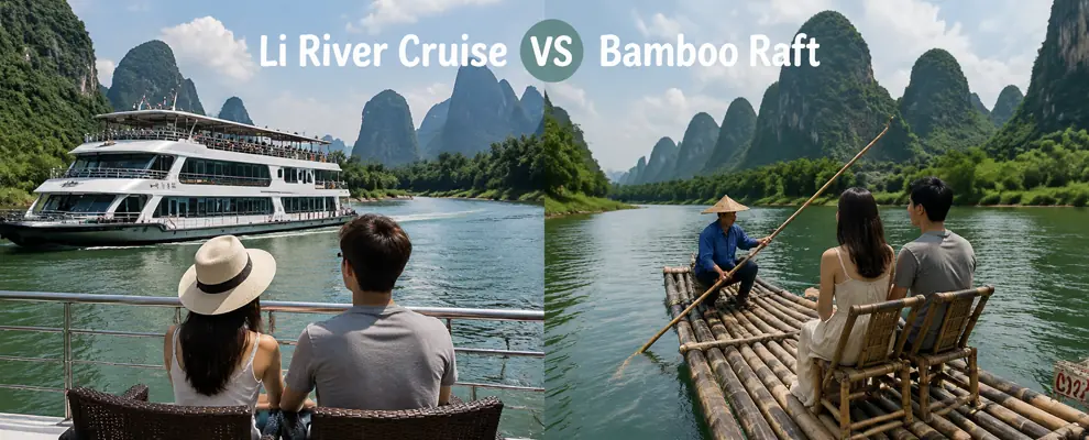 Li River Cruise Vs Bamboo Raft | Guilin Couple Experience Comparison Guide